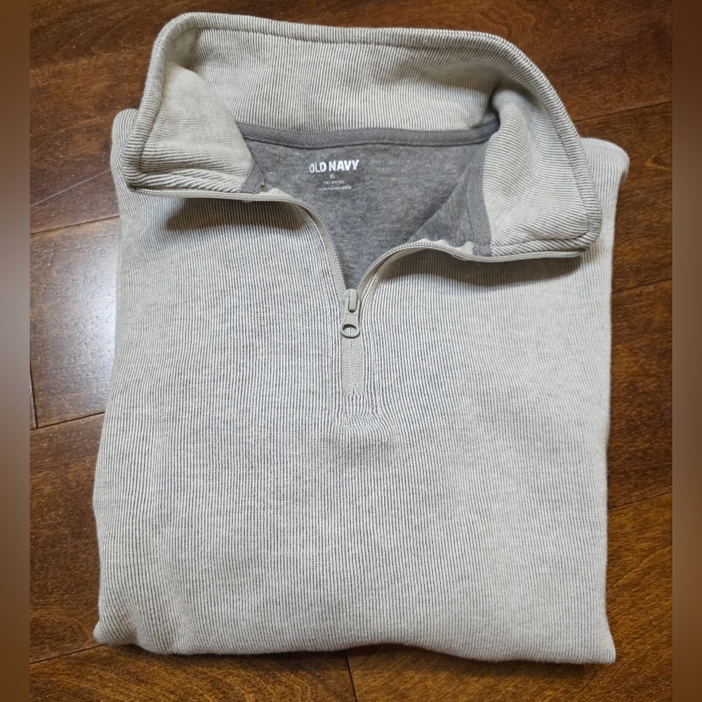 Men's Old Navy Light Gray Quarter-Zip Sweater XL